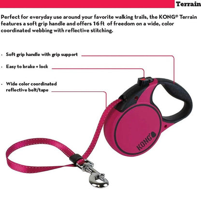 KONG Retractable Lead Terrain Red